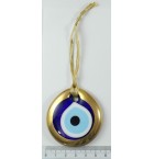 7 cm Gold Trim Turkish evil eye bead