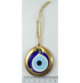 7 cm Gold Trim Turkish evil eye bead
