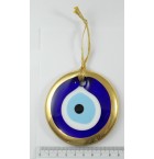 9 cm Gold Trim Turkish Evil Eye Bead