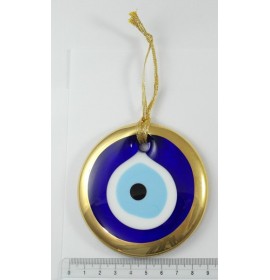 9 cm Gold Trim Turkish Evil Eye Bead