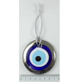 7 cm Silver Trim Turkish Evil Eye Bead