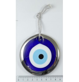  9 cm Silver Trim Turkish Evil Eye Bead