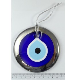 9 cm Silver Trim Turkish Evil Eye Bead