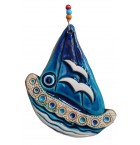 Double Glazed Ceramic Sailing Ship Wall Decoration