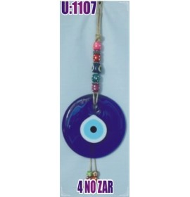 LINEN YARN KNITTING MACROME  WITH EVIL EYE WALL HANGING