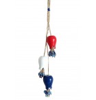 Evil Eye Beads Large Size Red, White And Blue Ceramic Three Tulip Wall Ornament