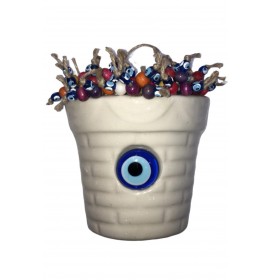 Evil Eye Beads White Ceramic Wall