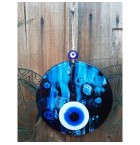 fusion glass and evil eye wall decor