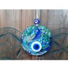Peafowl  Fusion glass and evil eye wall decor