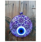 fusion glass and evil eye wall decor