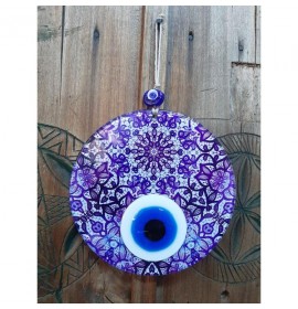 fusion glass and evil eye wall decor