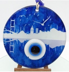İstanbul  fusion glass and evil eye wall decor