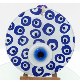 Fusion glass and evil eye wall decor