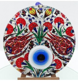 Tile fusion glass and evil eye wall decor