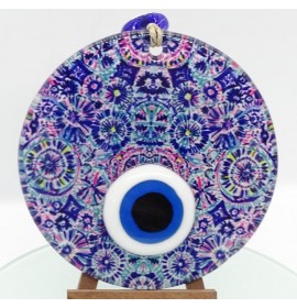 Tile Fusion glass and evil eye wall decor