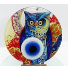 Owl fusion glass and evil eye wall decor