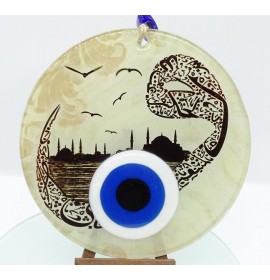 İstanbul fusion glass and evil eye wall decor