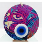 Hamsa Hand fusion glass and evil eye wall decor