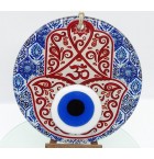 Hamsa Hand fusion glass and evil eye wall decor 