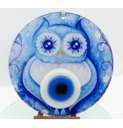 Owl fusion glass and evil eye wall decor