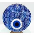 Hamsa Hand fusion glass and evil eye wall decor