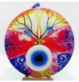 Fusion glass and evil eye wall decor	