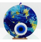 Fusion glass and evil eye wall decor