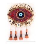 Red Wind Chime Evil Eye Beads Ceramic Wall Ornament