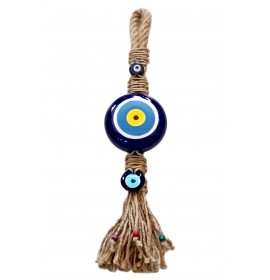 Rope String Evil Eye Beads Ceramic Handmade Gift Wall Ornament