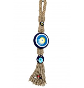 Rope Thread Evil Eye Beads Ceramic Handmade Medium Size Wall Ornament
