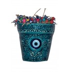 Turquoise Evil Eye Beaded Ceramic Wall Ornament