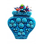 Turquoise Patterned Colorful Evil Eye Beads Ceramic Wall Ornament