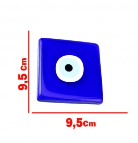 square Turkish evil eye bead