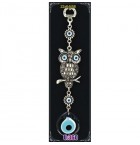 Silver Plated  Metal Owl with Evil Eye Bead