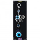 Silver Plated Metal Elephant with Evil Eye Bead