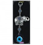 Silver Plated Metal Elephant with Evil Eye Bead