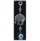 Silver Plated Metal Elephant with Evil Eye Bead