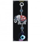 Silver Plated Metal Elephant with Evil Eye Bead
