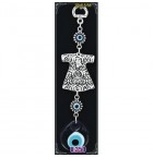 Silver Plated  Metal Dervish Vest with Evil Eye Bead