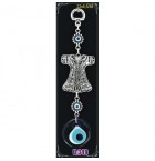 Silver Plated  Metal Dervish Vest with Evil Eye Bead