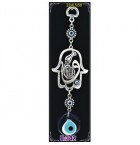 Silver Plated  Metal Hamsa with Evil Eye Bead