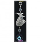  Silver Plated Metal Whirling Dervish with Evil Eye Bead