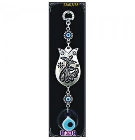  Silver Plated Metal Whirling Dervish with Evil Eye Bead