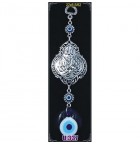 Silver Plated  Metal Word of Tawhid with Evil Eye Bead