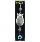 Silver Plated  Metal Evil Eye Prayer  with Evil Eye Bead