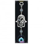 Silver Plated  Metal Hamsa with Evil Eye Bead