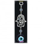 Silver Plated  Metal Hamsa with Evil Eye Bead