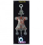 Silver Plated  Metal Dervish Vest with Evil Eye Bead