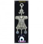 Silver Plated  Metal Dervish Vest with Evil Eye Bead