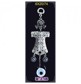 Silver Plated  Metal Dervish Vest with Evil Eye Bead